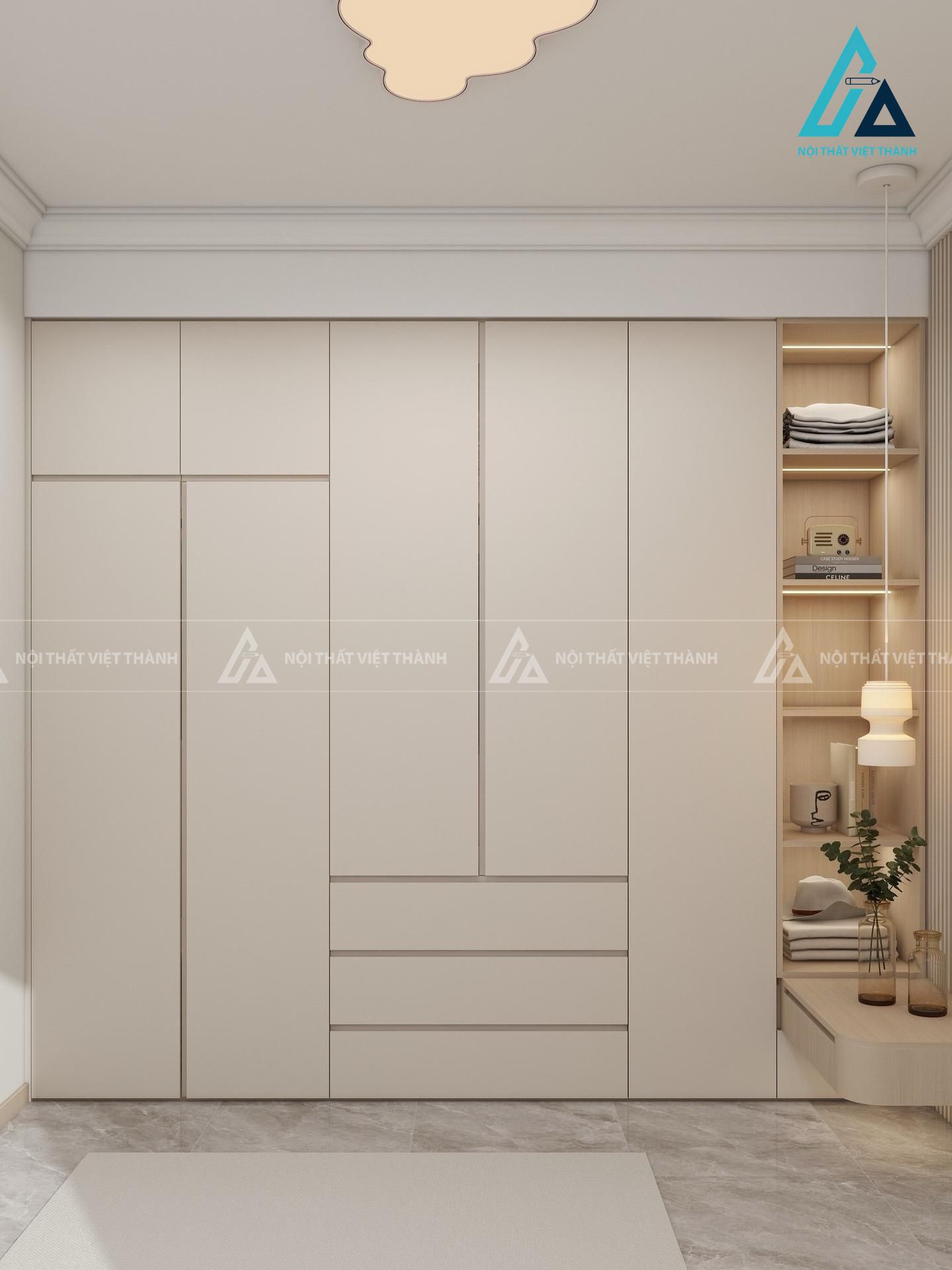 Mẫu tủ âm tường phong cách tối giản