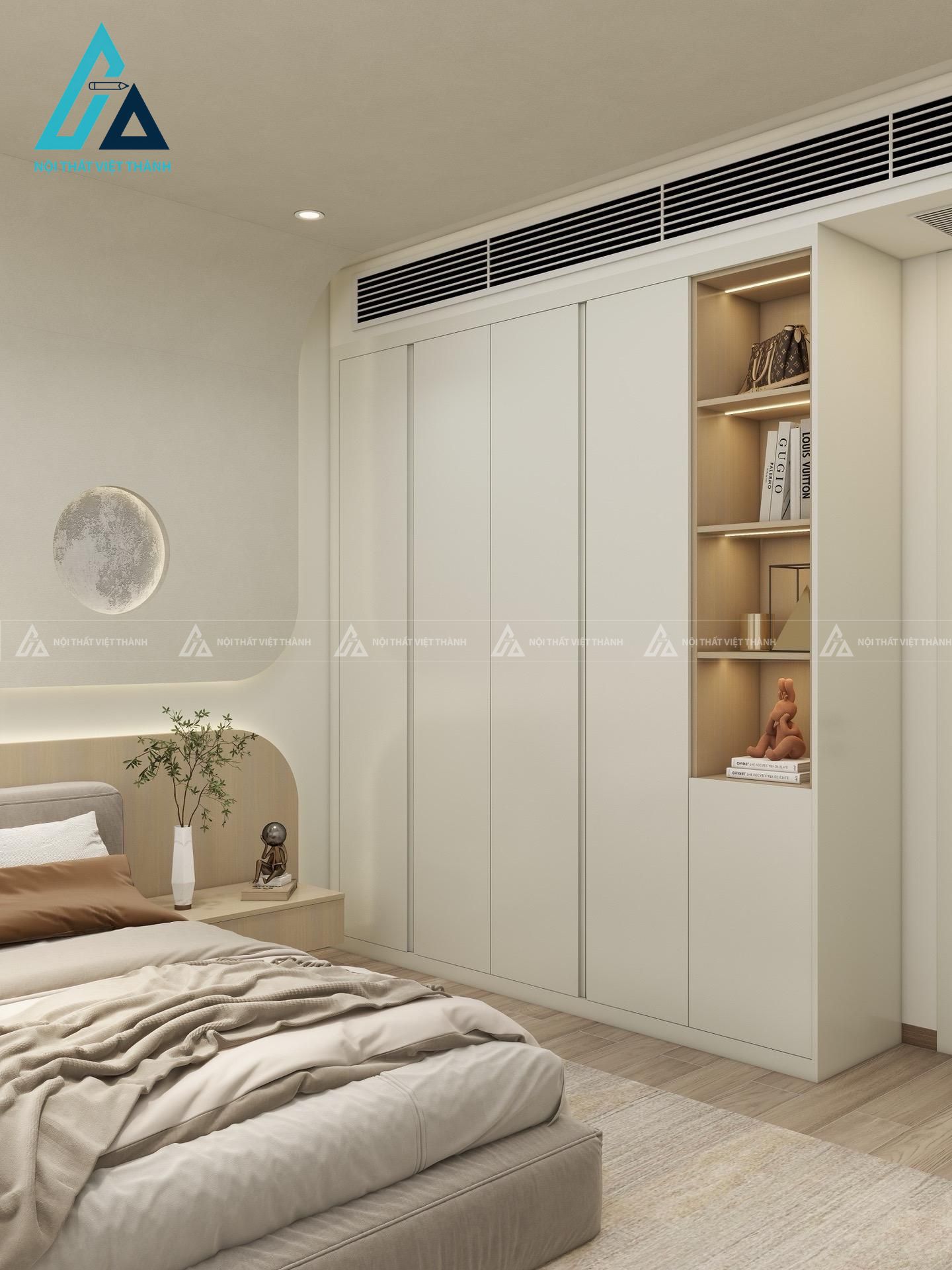 Mẫu tủ âm tường cho phòng ngủ nhỏ