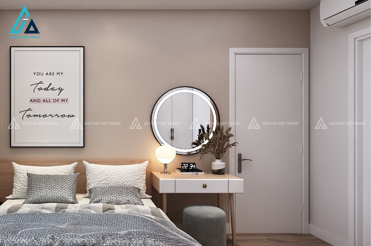 Đặt bàn trang điểm cạnh giường ngủ mẫu 2