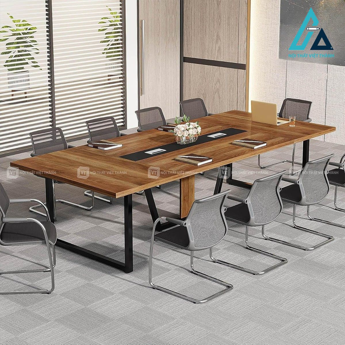 Bàn họp văn phòng gỗ công nghiệp cho 10 người