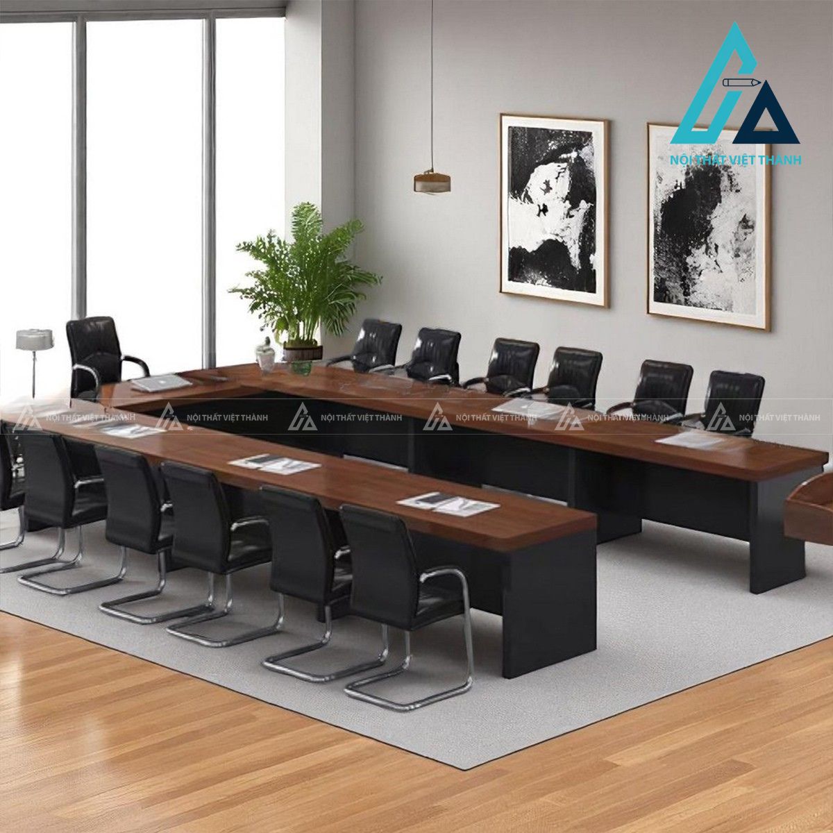 Bàn họp chữ U cao cấp gỗ công nghiệp cho phòng họp doanh nghiệp 2