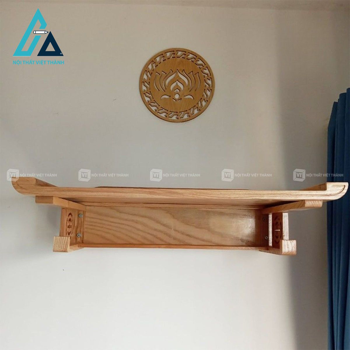 Bàn thờ treo tường gỗ sồi chữ Thọ