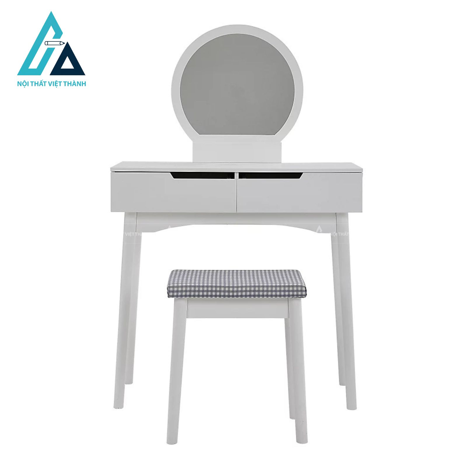 Bàn trang điểm MDF trắng phong cách tân cổ điển tinh tế kèm ghế êm 1