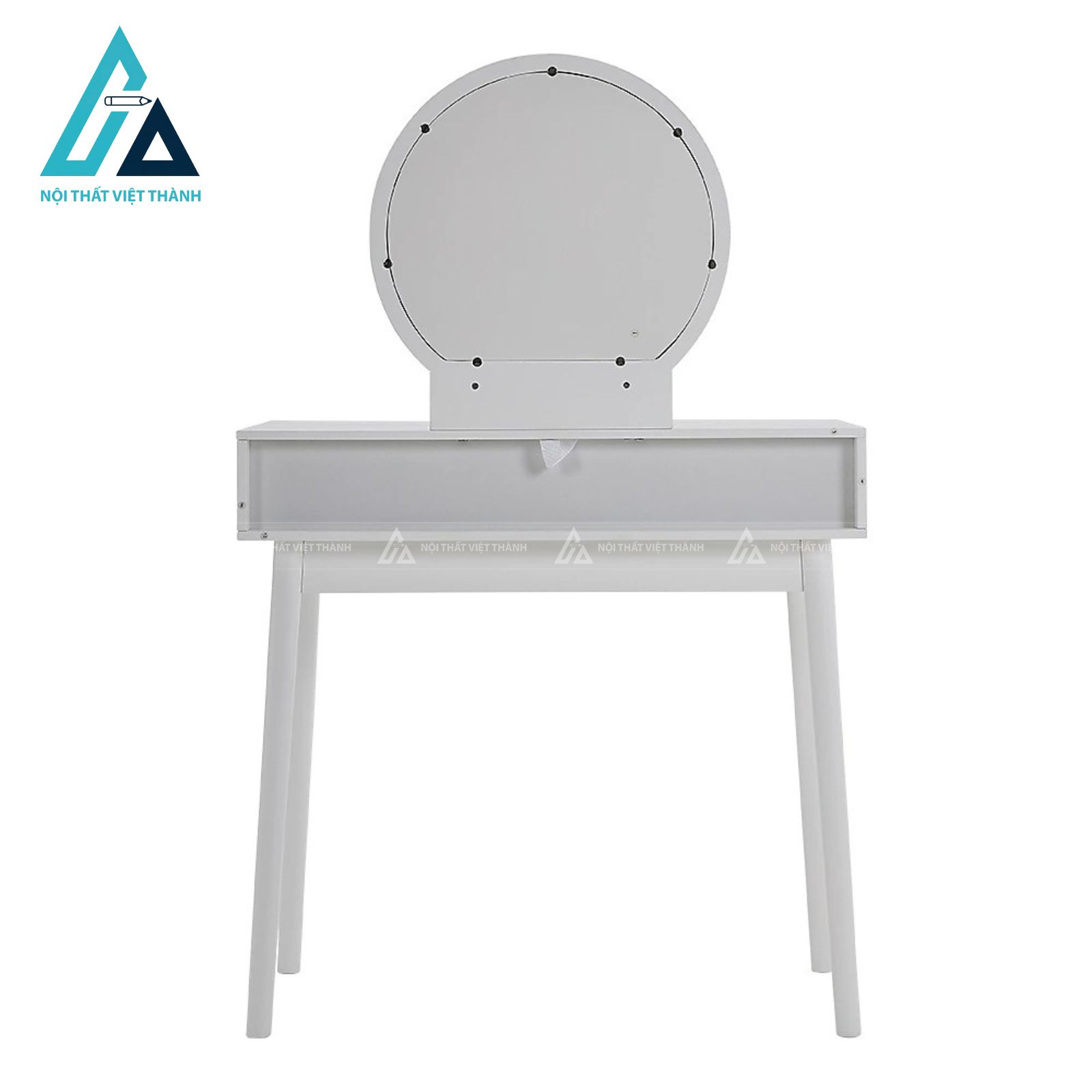 Bàn trang điểm MDF trắng phong cách tân cổ điển tinh tế kèm ghế êm 3