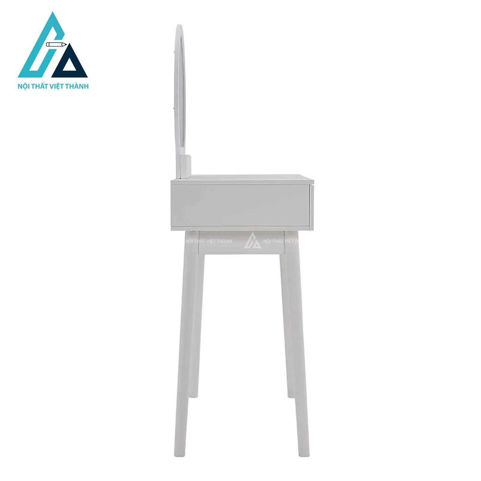 Bàn trang điểm MDF trắng phong cách tân cổ điển tinh tế kèm ghế êm 4