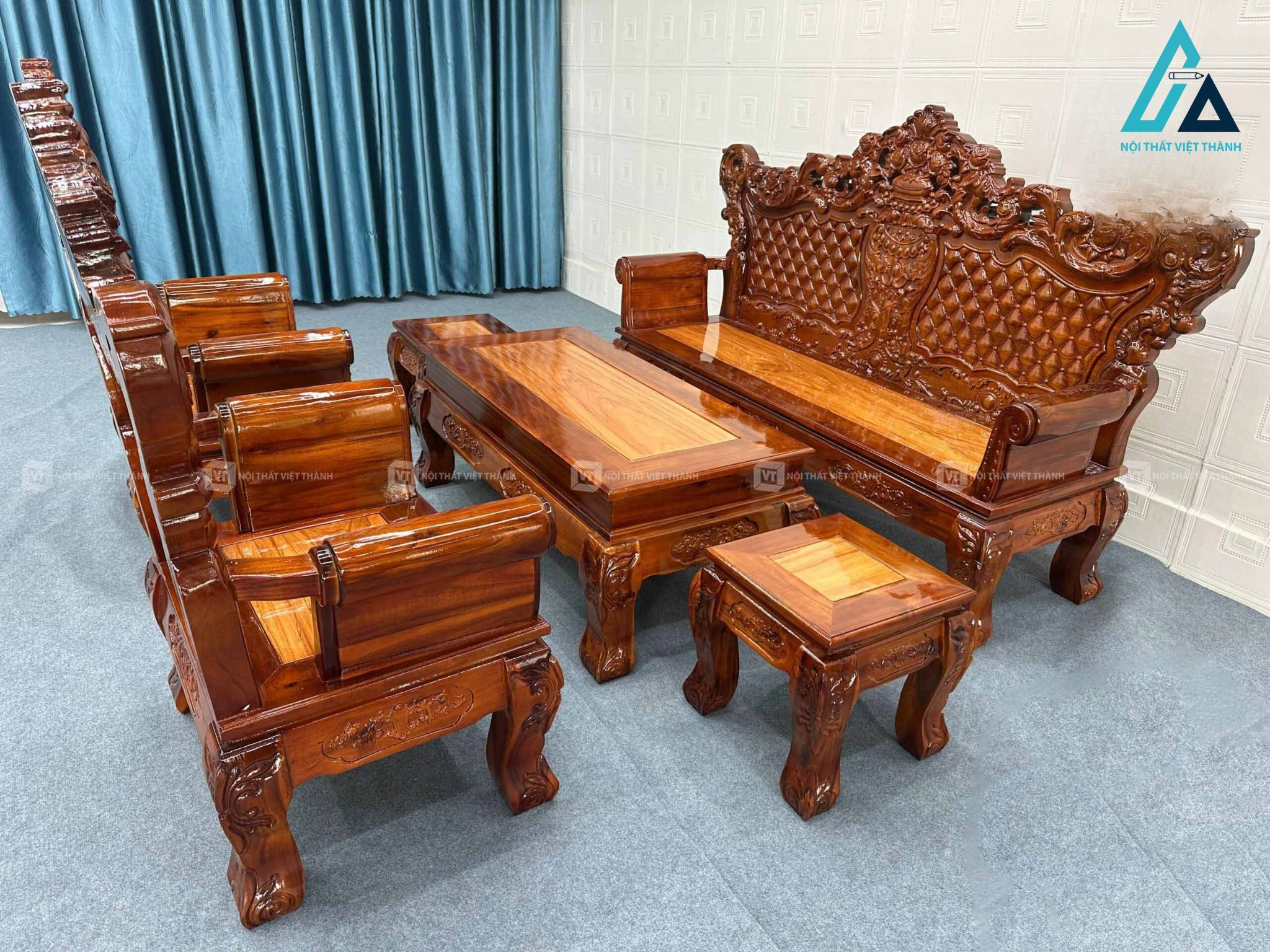 Bộ salon gỗ tràm sang trọng cho phòng khách 1