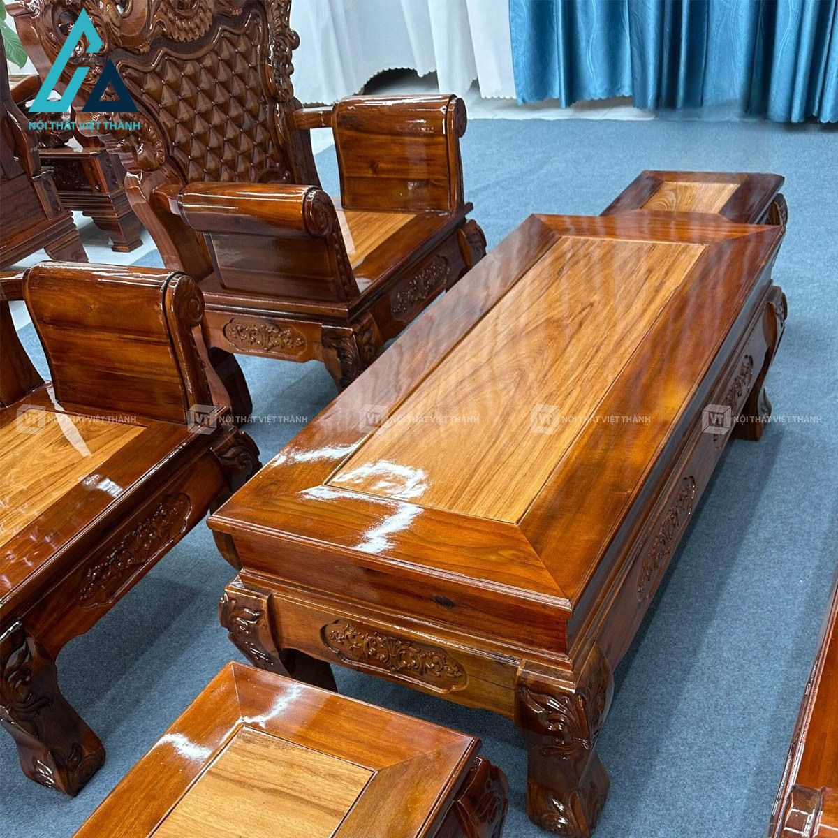 Bộ salon gỗ tràm sang trọng cho phòng khách 2