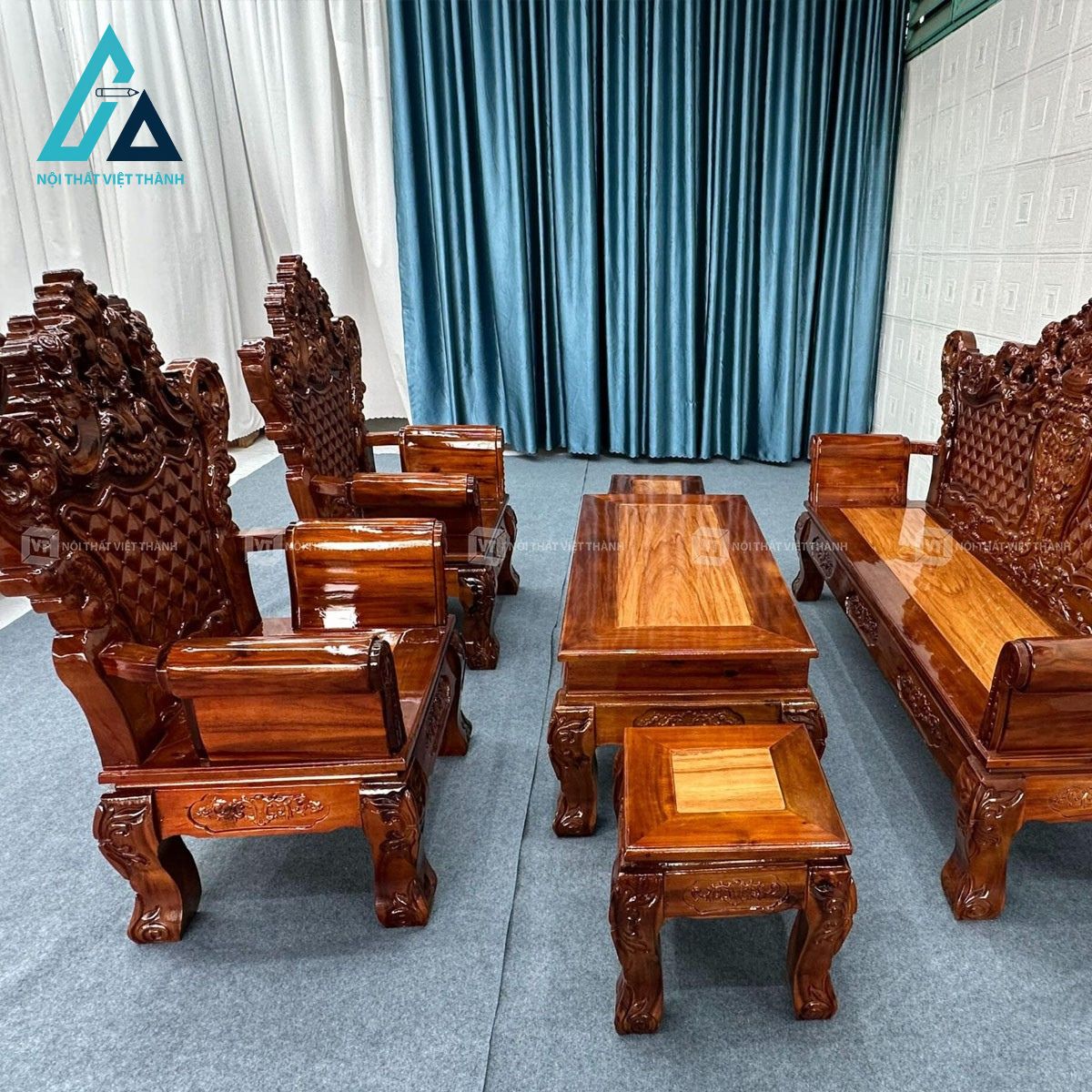 Bộ salon gỗ tràm sang trọng cho phòng khách 4