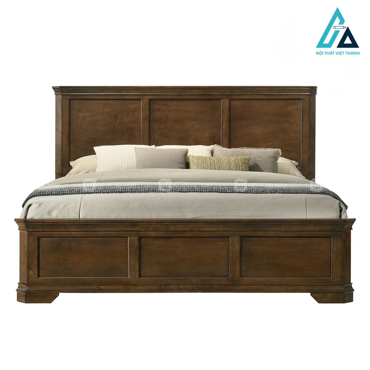 Combo nội thất phòng ngủ 4 món gỗ màu óc chó cổ điển 2