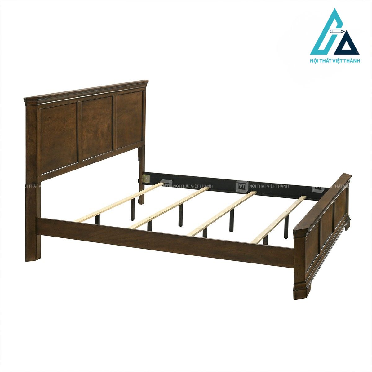 Combo nội thất phòng ngủ 4 món gỗ màu óc chó cổ điển 7