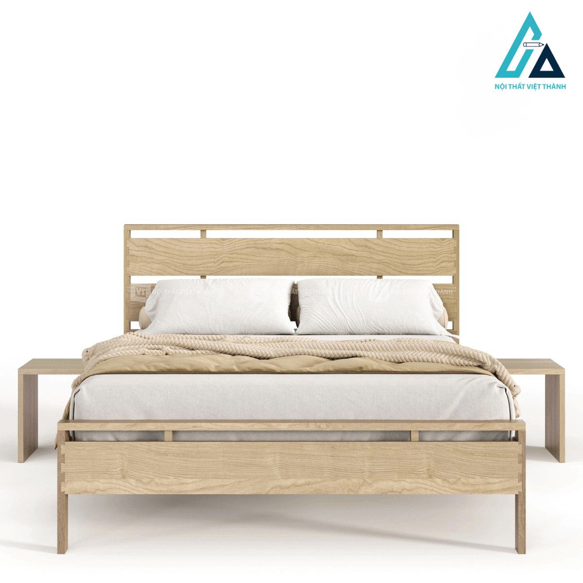 Combo nội thất phòng ngủ gỗ sồi tự nhiên phong cách tối giản 4