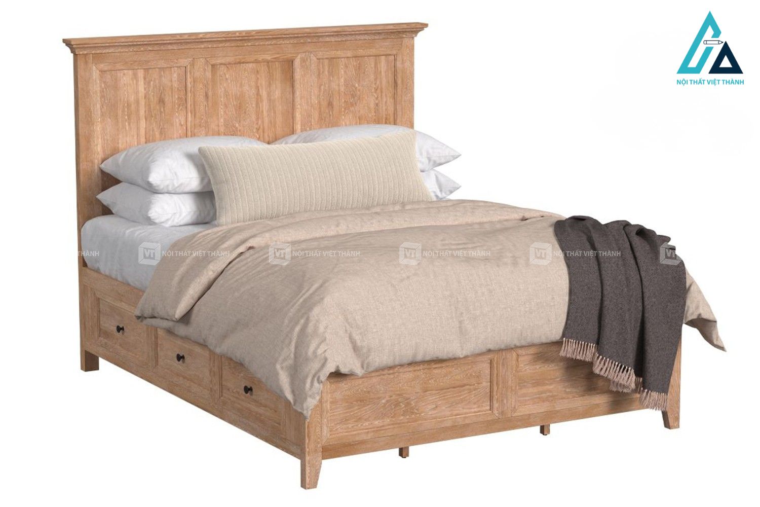 Combo nội thất phòng ngủ gỗ tự nhiên 5 món phong cách hiện đại 4