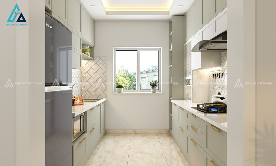 Bố trí bếp và bàn ăn trong cùng không gian