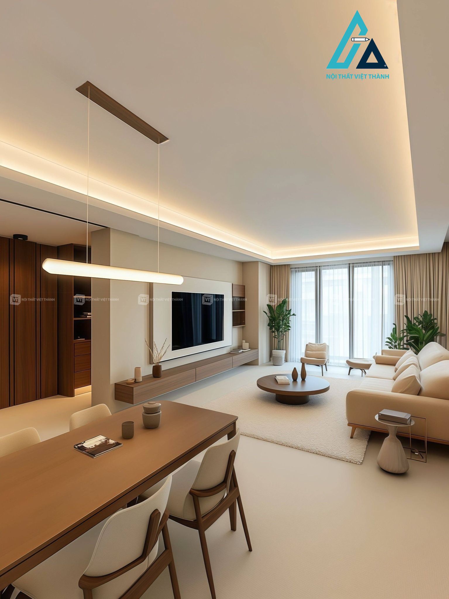 Thiết kế thi công nội thất nhà phố chị Quỳnh Nga Long Thành Đồng Nai