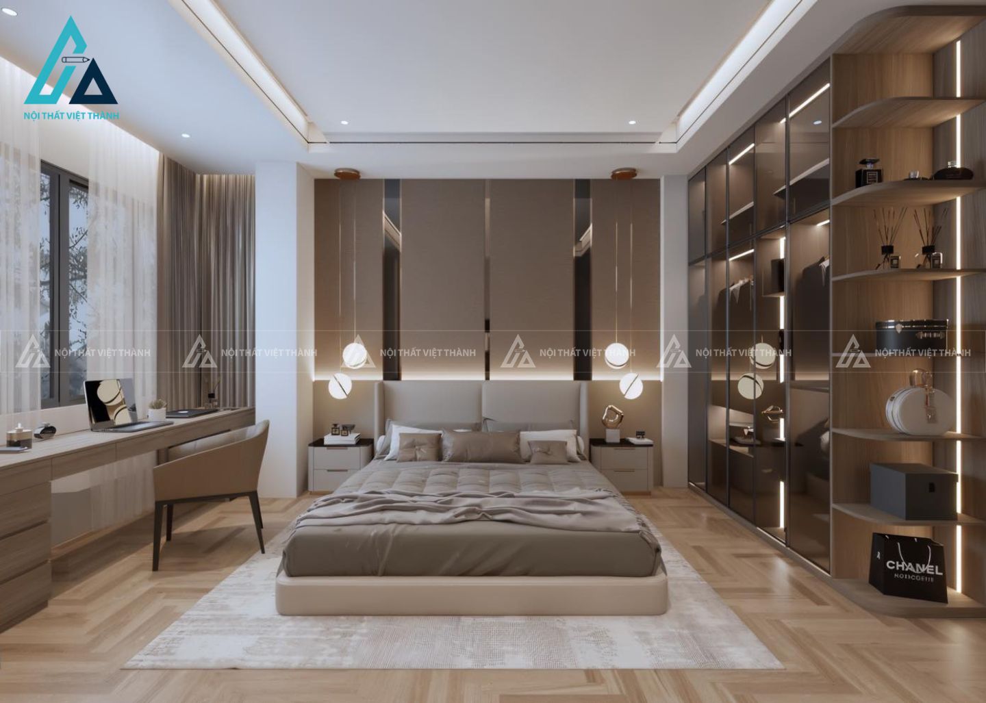 Thiết kế thi công nội thất phòng ngủ chị Hồng Linh Gò Dầu Tây Ninh 2