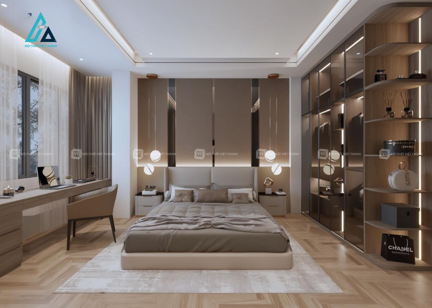 Thiết kế thi công nội thất phòng ngủ chị Hồng Linh Gò Dầu Tây Ninh