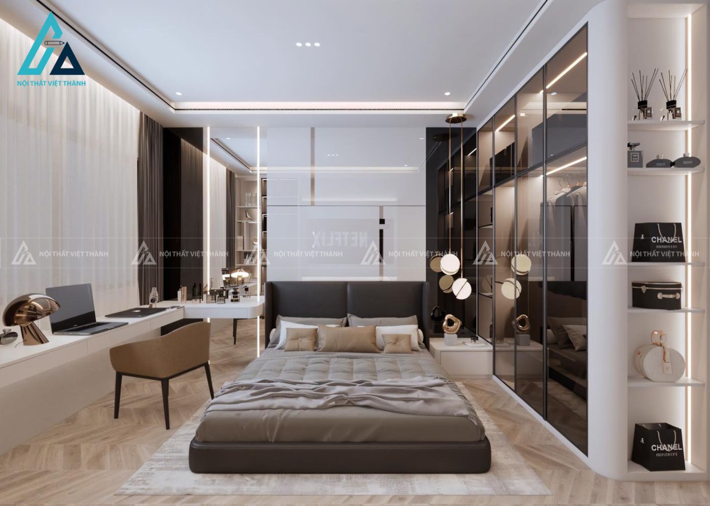 Thiết kế thi công nội thất phòng ngủ chị Hồng Linh Gò Dầu Tây Ninh 8