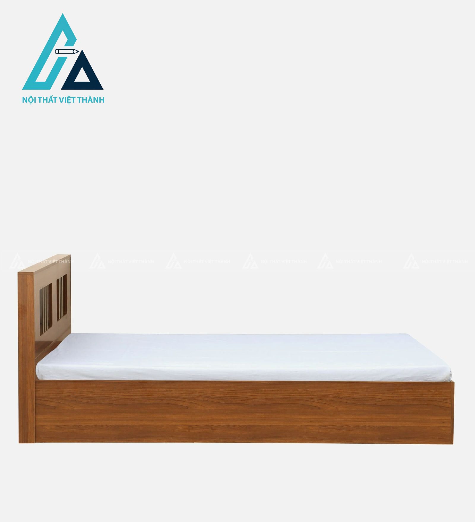 Giường đôi gỗ công nghiệp vân gỗ hiện đại có hộc chứa tiện lợi 3