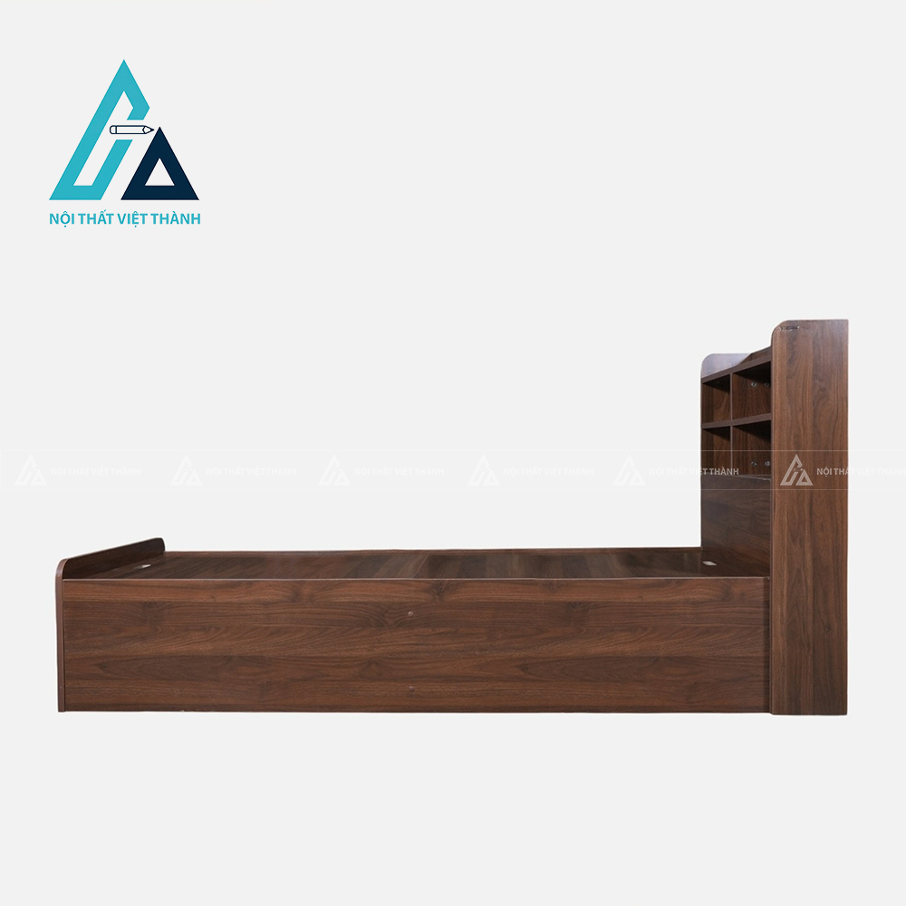 Giường đơn gỗ công nghiệp vân óc chó tích hợp hộc chứa tiện ích hiện đại 1