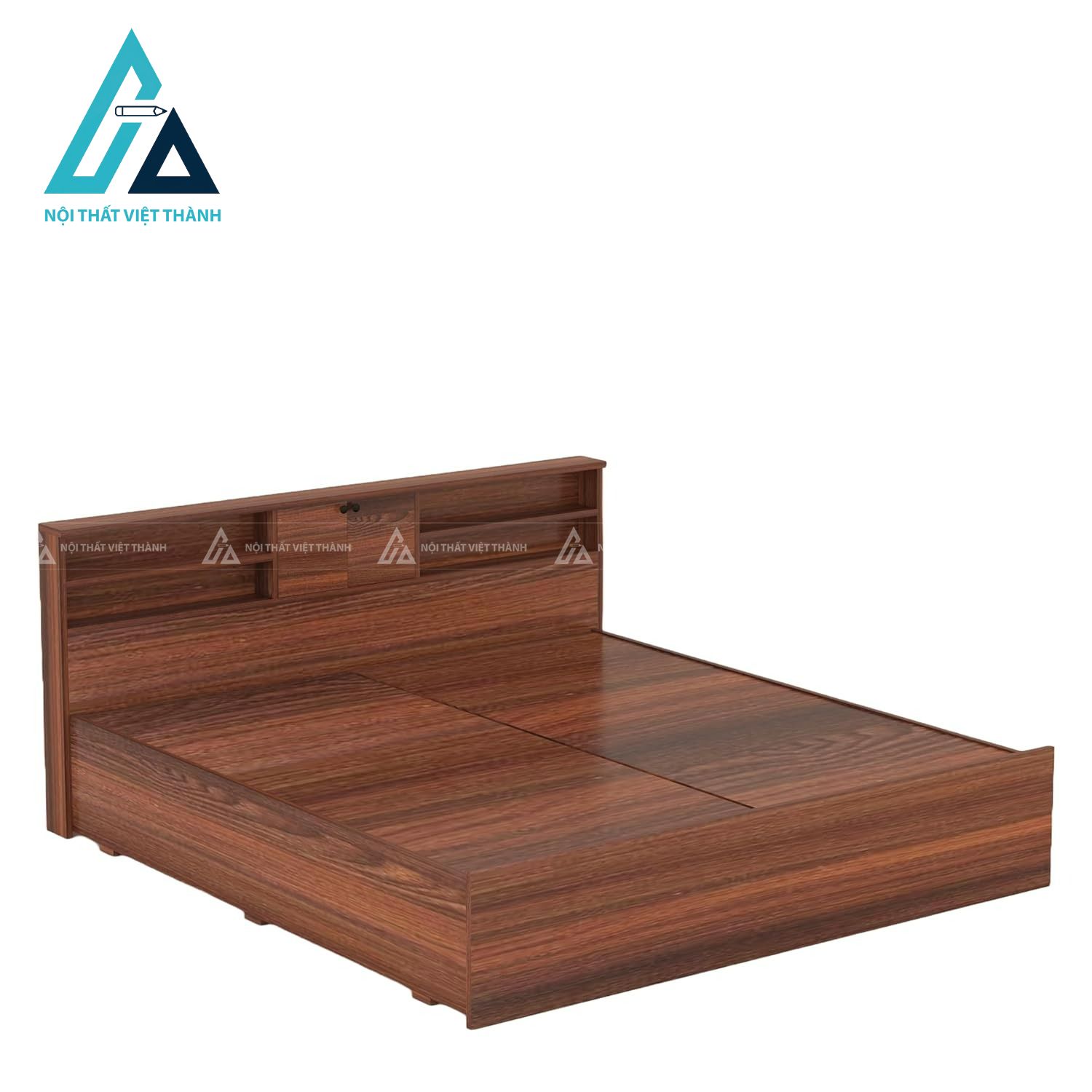 Giường ngủ đơn gỗ công nghiệp có hộc kéo lưu trữ tối ưu hiện đại 3