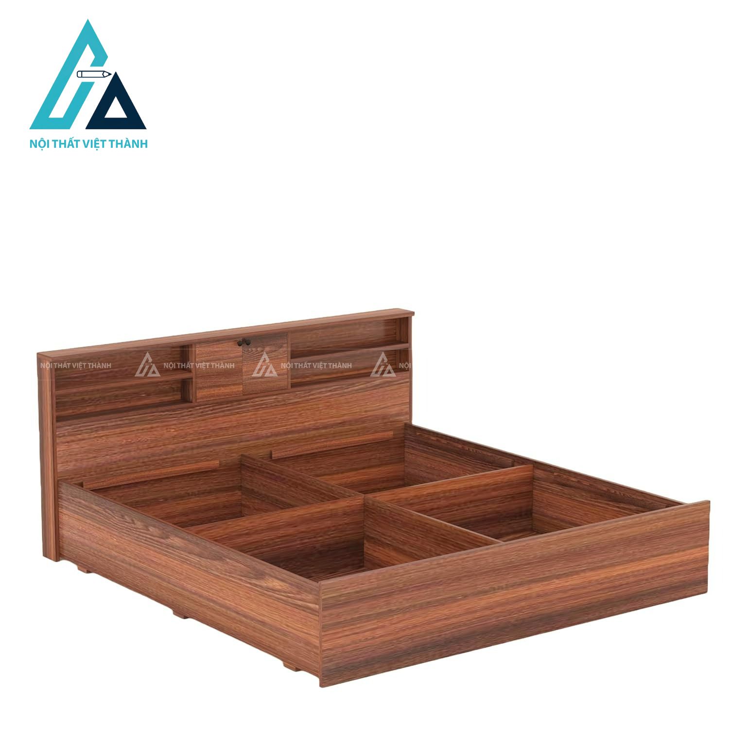 Giường ngủ đơn gỗ công nghiệp có hộc kéo lưu trữ tối ưu hiện đại 4