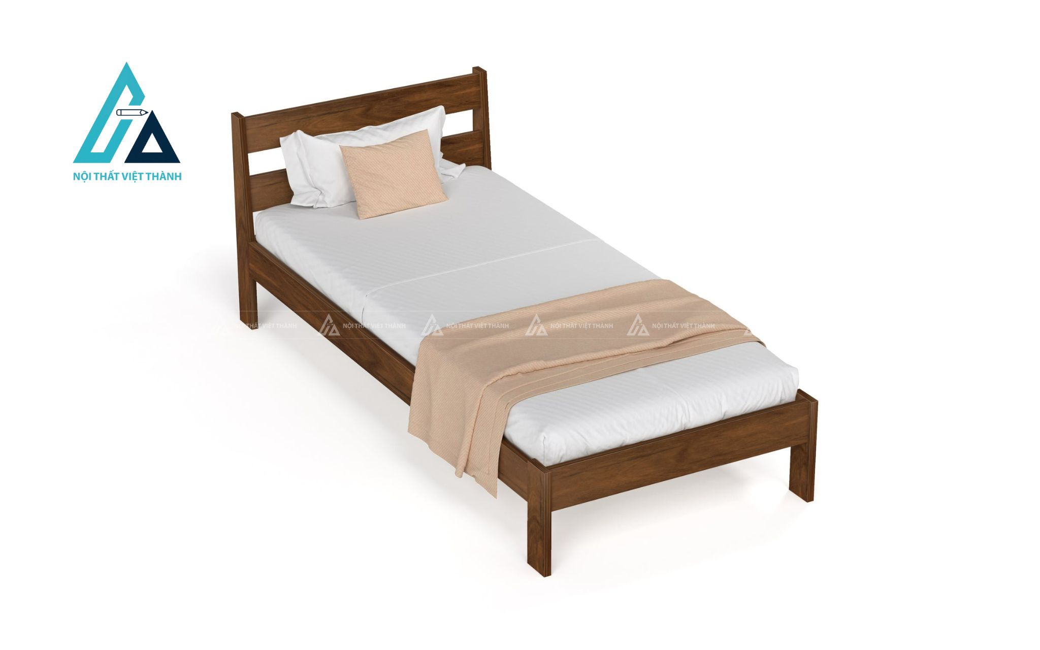 Giường ngủ đơn gỗ MDF phong cách tối giản hiện đại nhỏ gọn tiện dụng 2