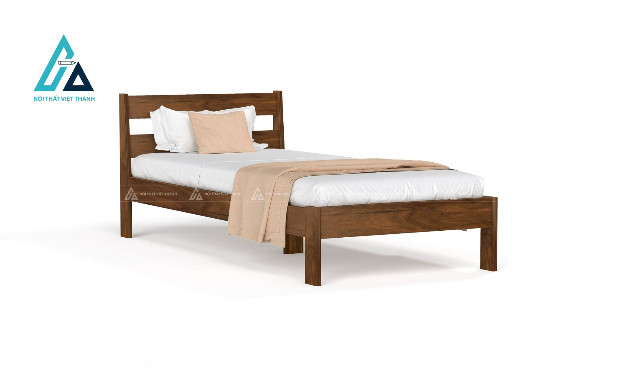 Giường ngủ đơn gỗ MDF phong cách tối giản hiện đại nhỏ gọn tiện dụng 4