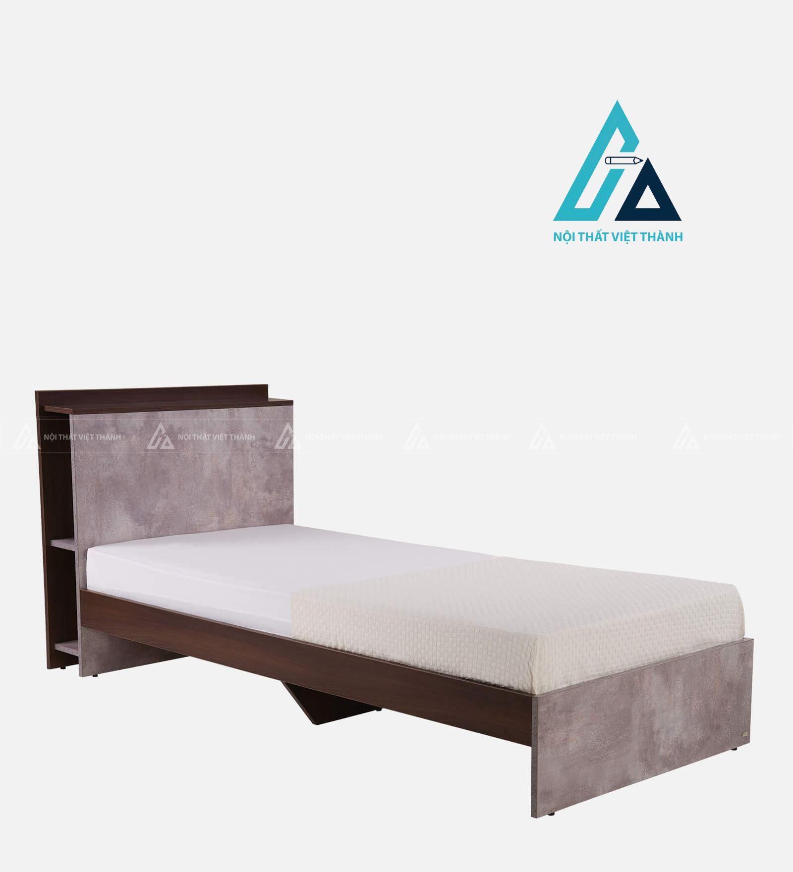 Giường ngủ đơn MDF đầu giường ốp vân hiện đại tối giản tinh tế 1