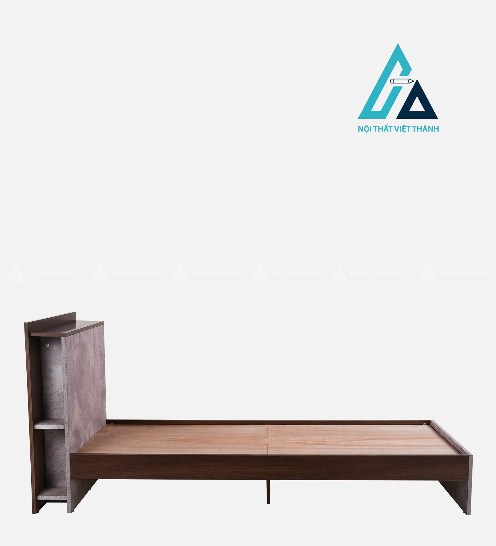 Giường ngủ đơn MDF đầu giường ốp vân hiện đại tối giản tinh tế 4