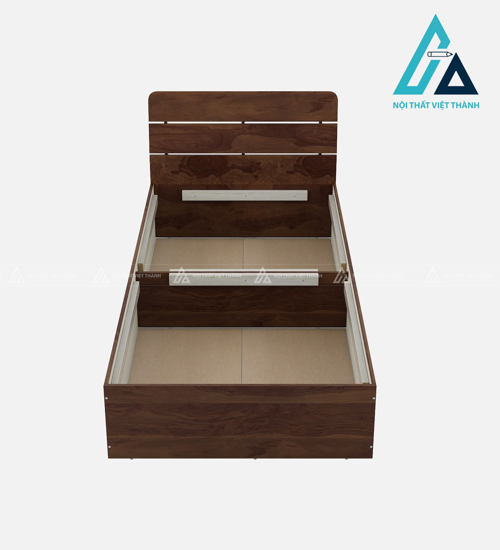 Giường ngủ đơn MDF vân gỗ hiện đại tích hợp hộc chứa tối ưu diện tích 1