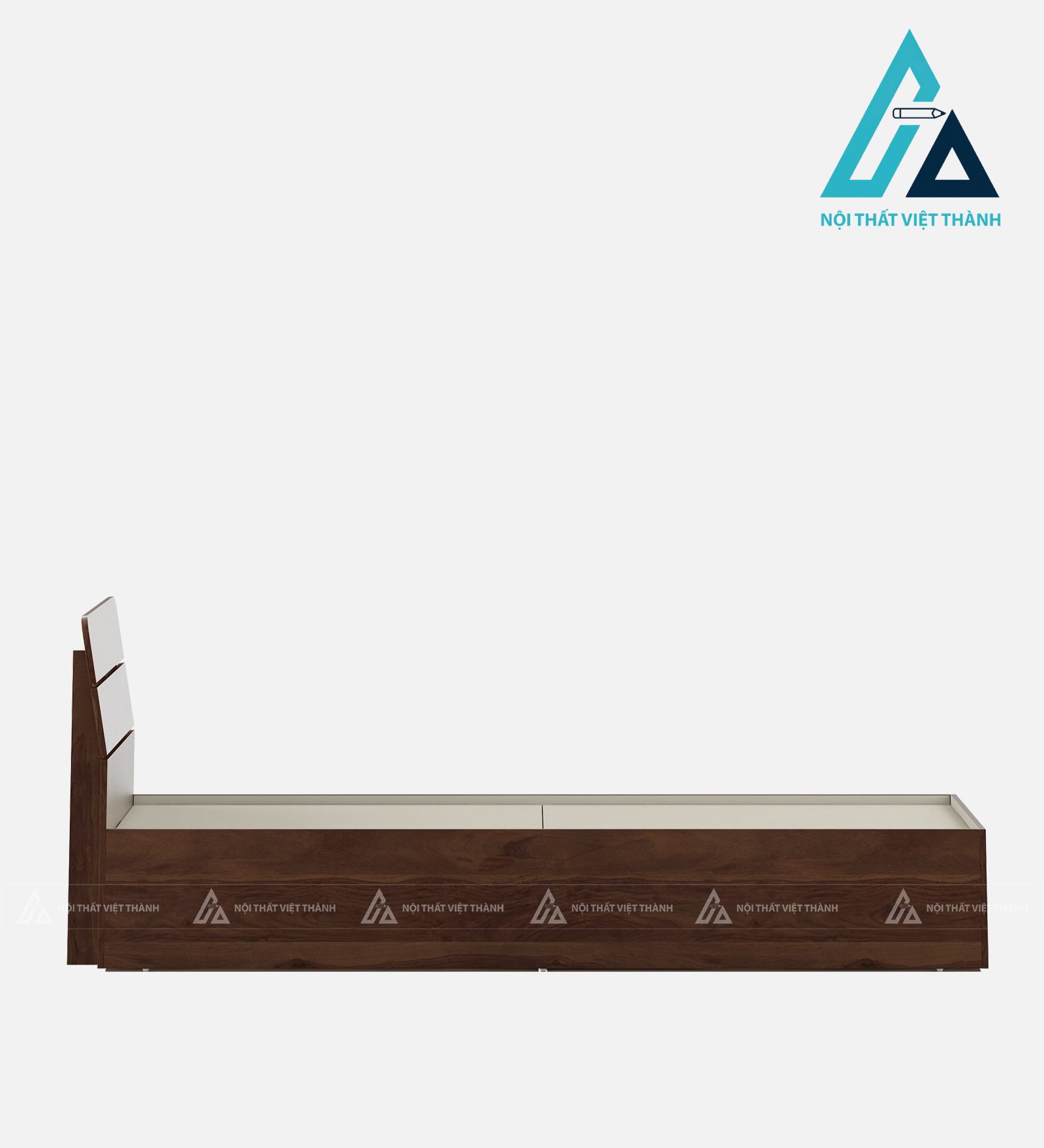 Giường ngủ đơn MDF vân gỗ hiện đại tích hợp hộc chứa tối ưu diện tích 4