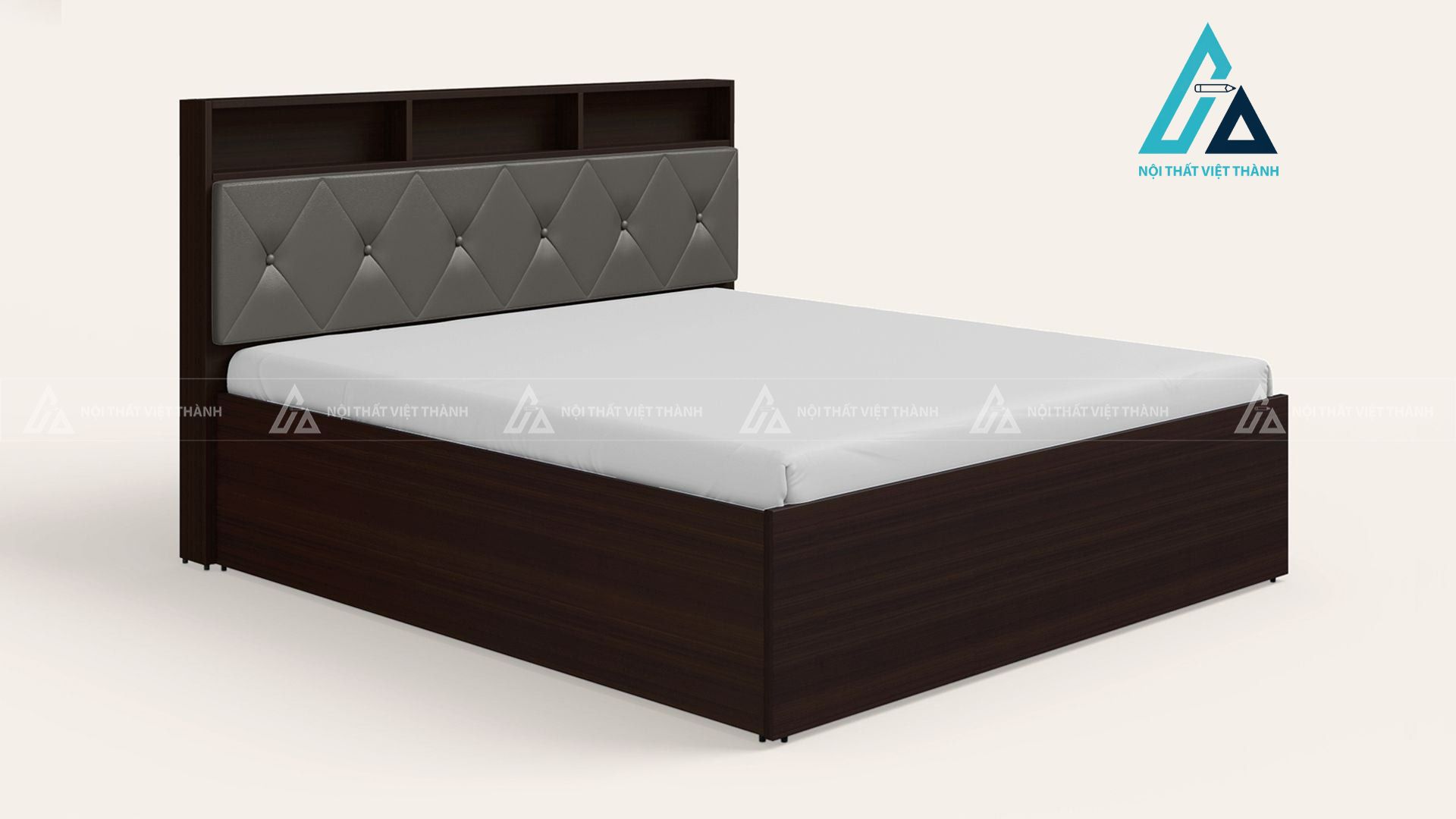 Giường ngủ gỗ công nghiệp hiện đại có hộc chứa tiện lợi bền đẹp 1