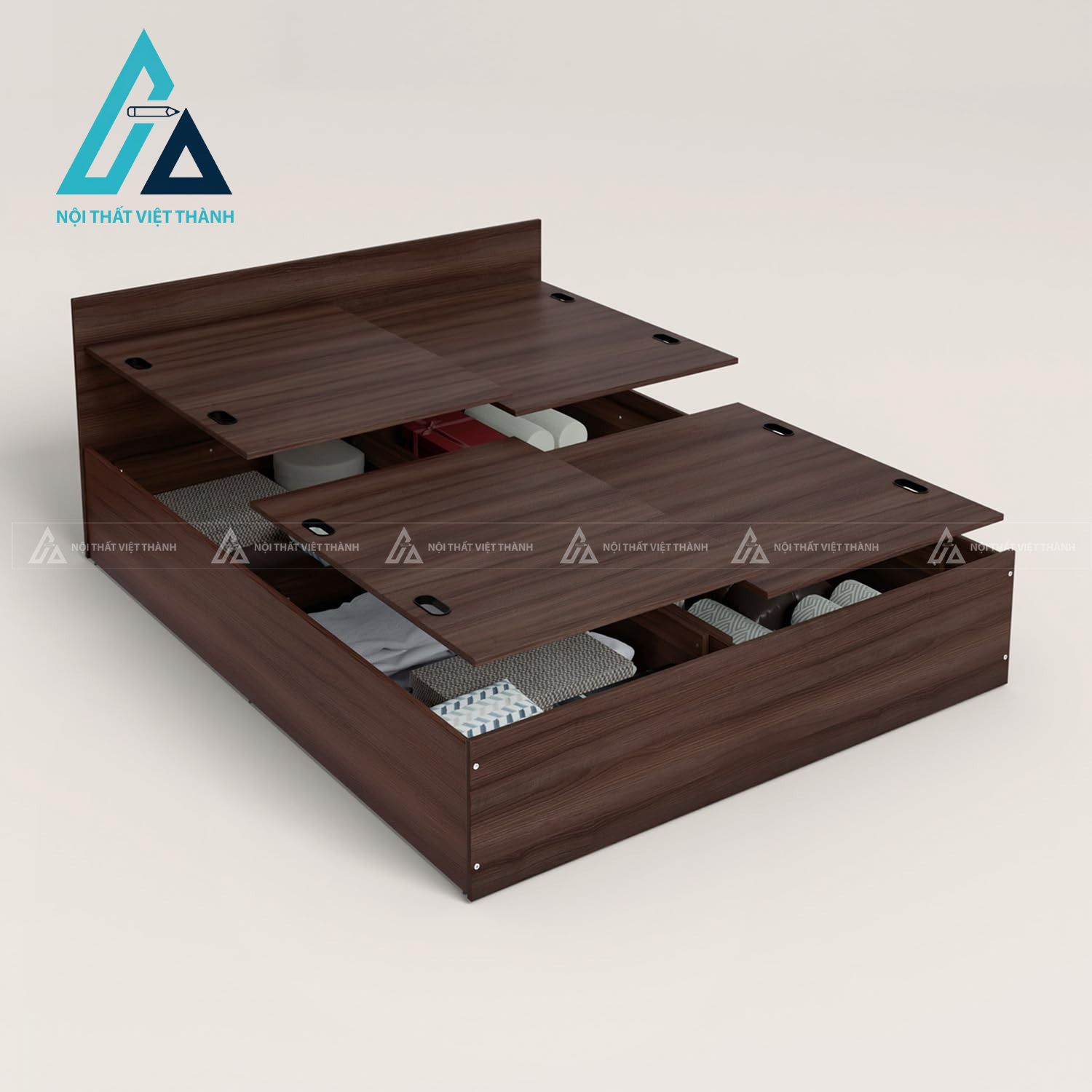 Giường ngủ gỗ công nghiệp hộc nâng thông minh hiện đại tiện ích 3