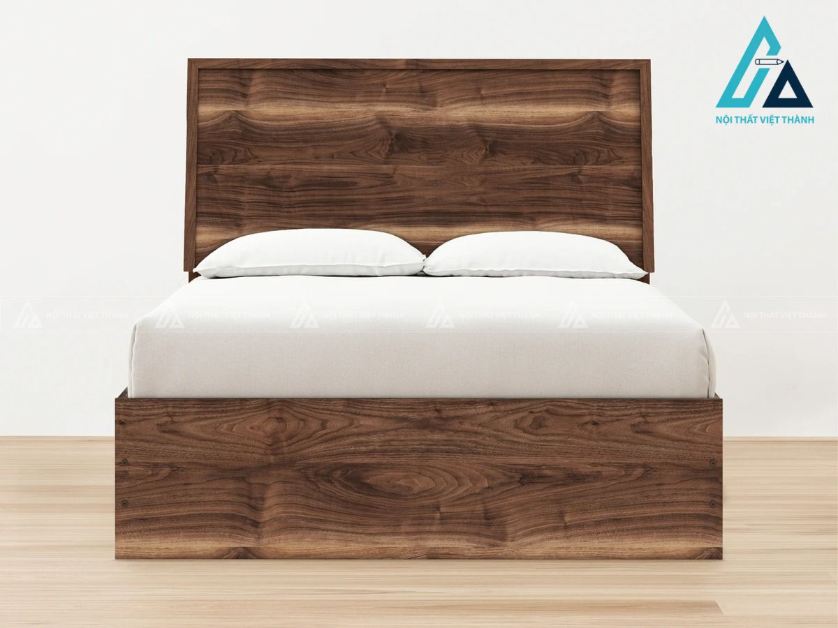 Giường ngủ gỗ công nghiệp MDF vân óc chó có ngăn kéo lưu trữ tiện lợi 3