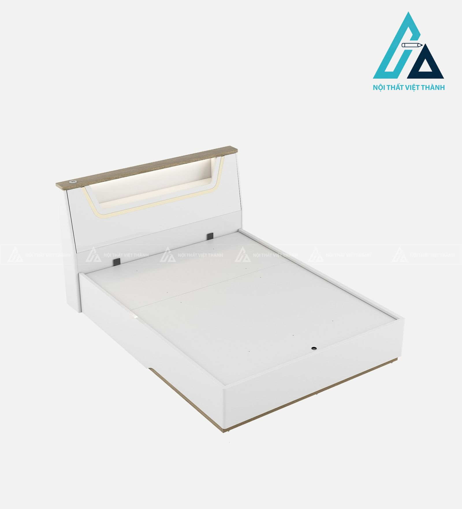 Giường ngủ gỗ công nghiệp tích hợp đèn LED và hộc chứa thông minh 4