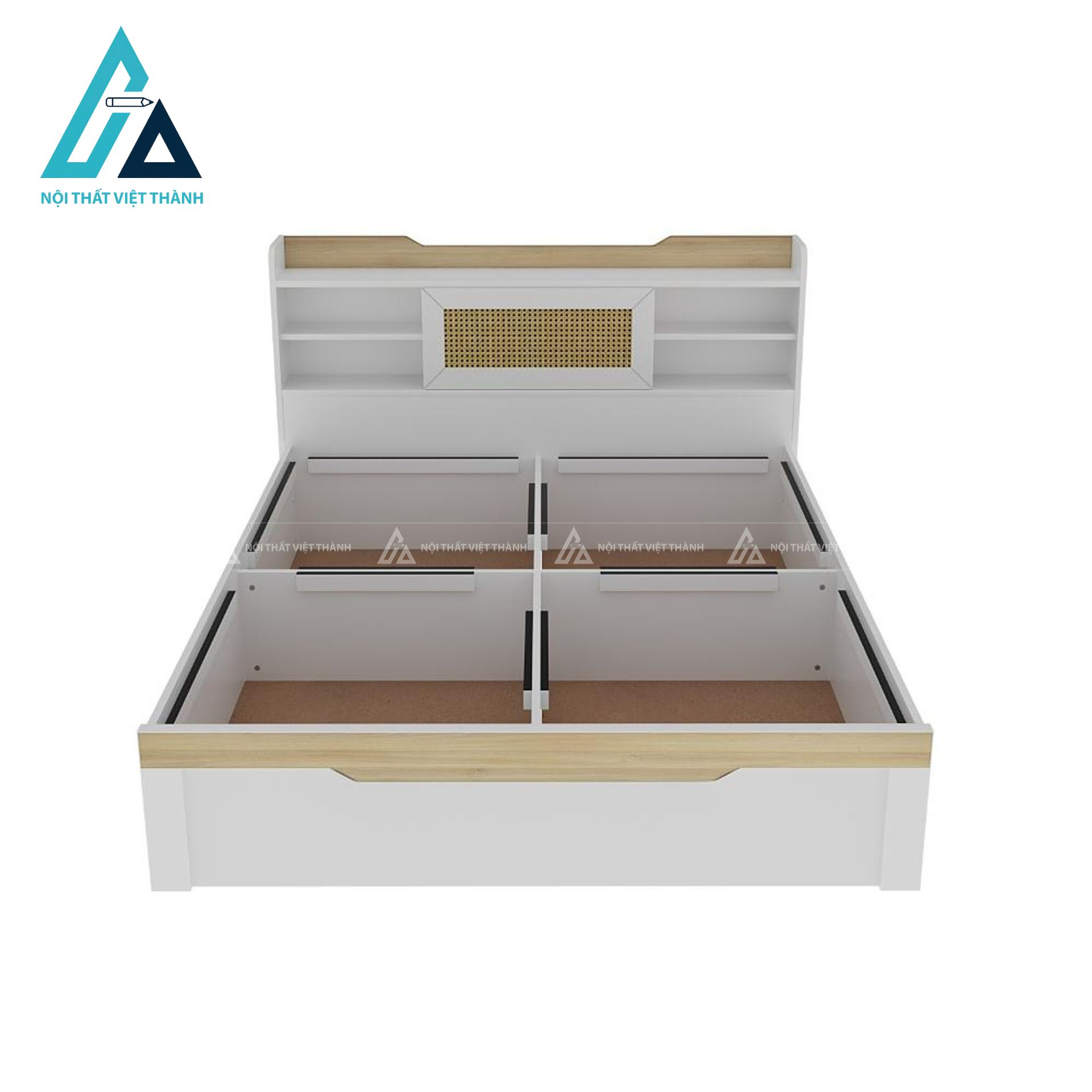 Giường ngủ gỗ công nghiệp tích hợp hộc chứa tiện ích hiện đại 3