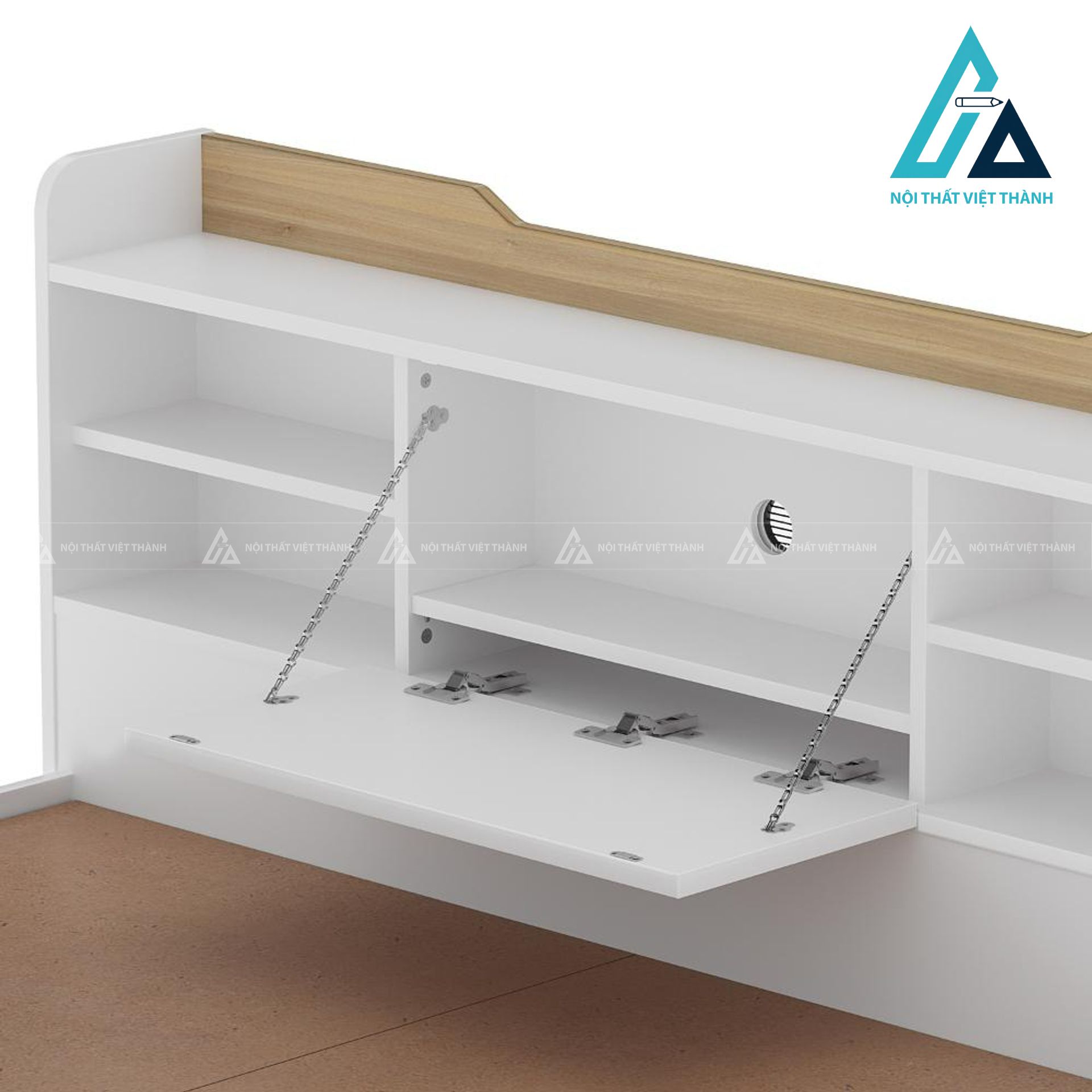 Giường ngủ gỗ công nghiệp tích hợp hộc chứa tiện ích hiện đại 5