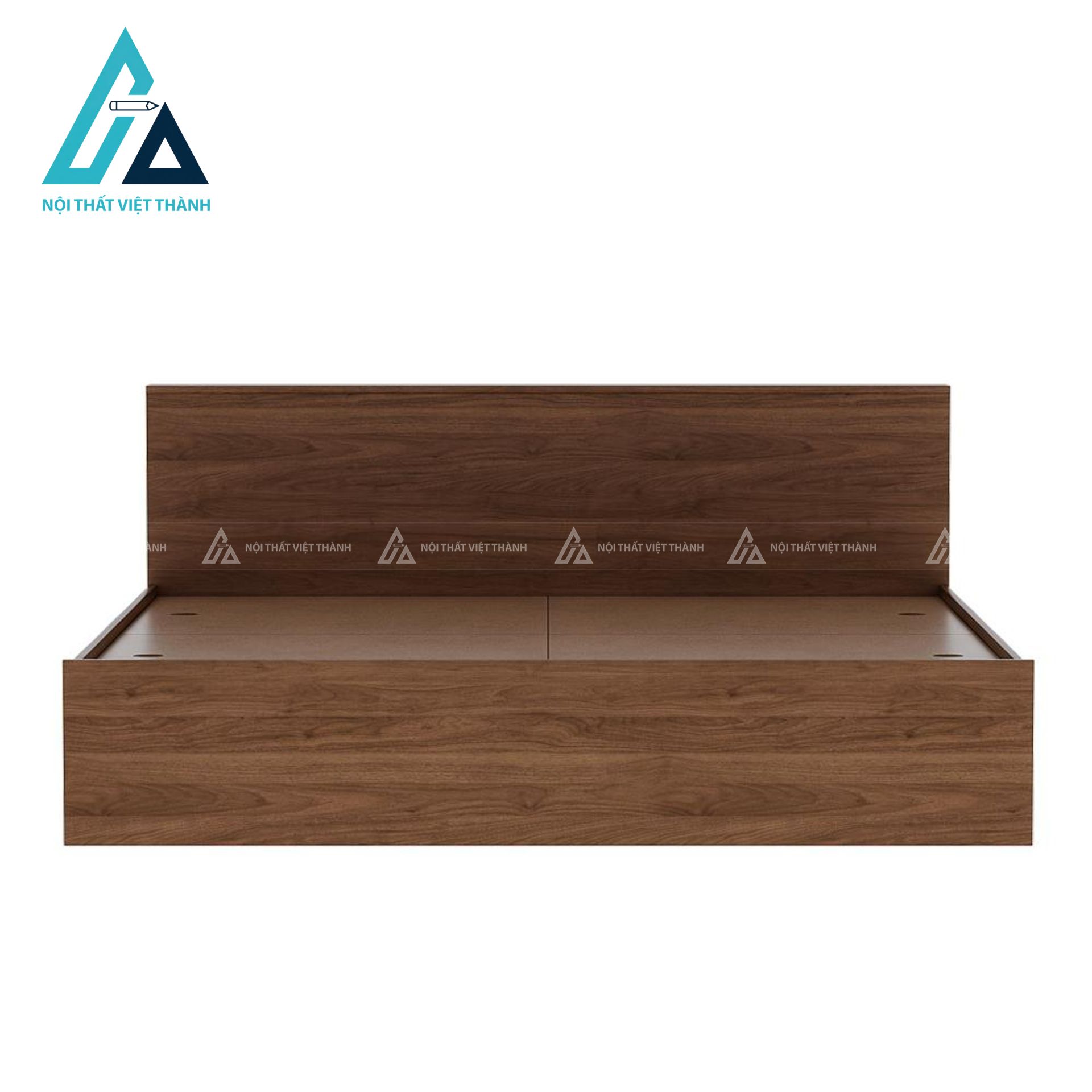 Giường ngủ gỗ công nghiệp vân óc chó hiện đại có hộc kéo lưu trữ tiện lợi 1