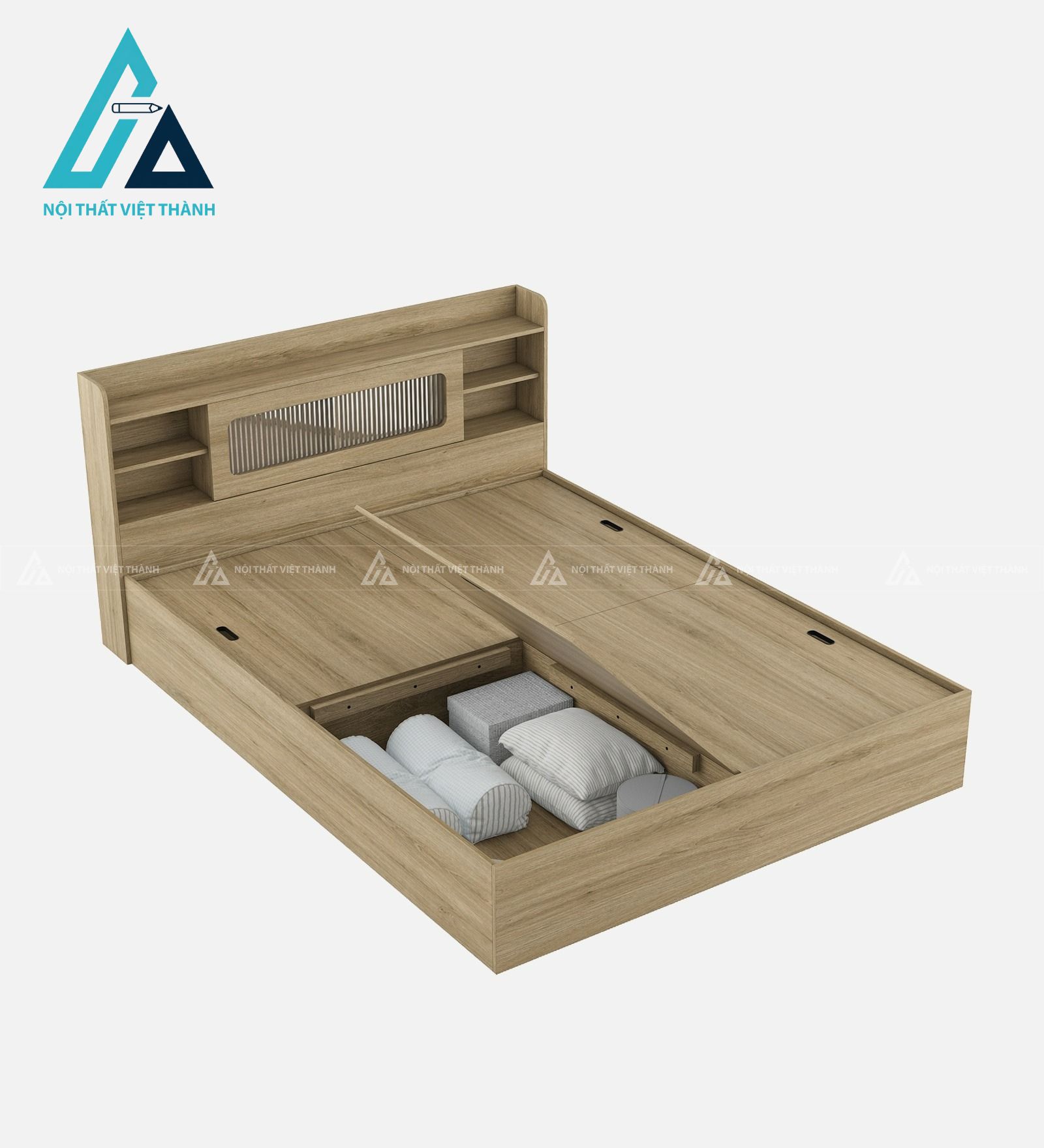 Giường ngủ gỗ MDF hiện đại tích hợp hộc chứa thông minh đa năng 2