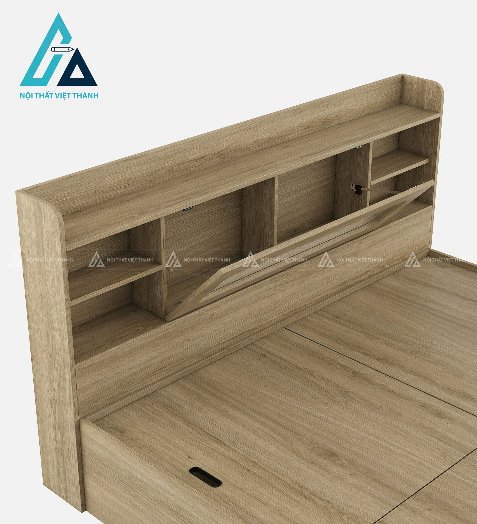 Giường ngủ gỗ MDF hiện đại tích hợp hộc chứa thông minh đa năng 5