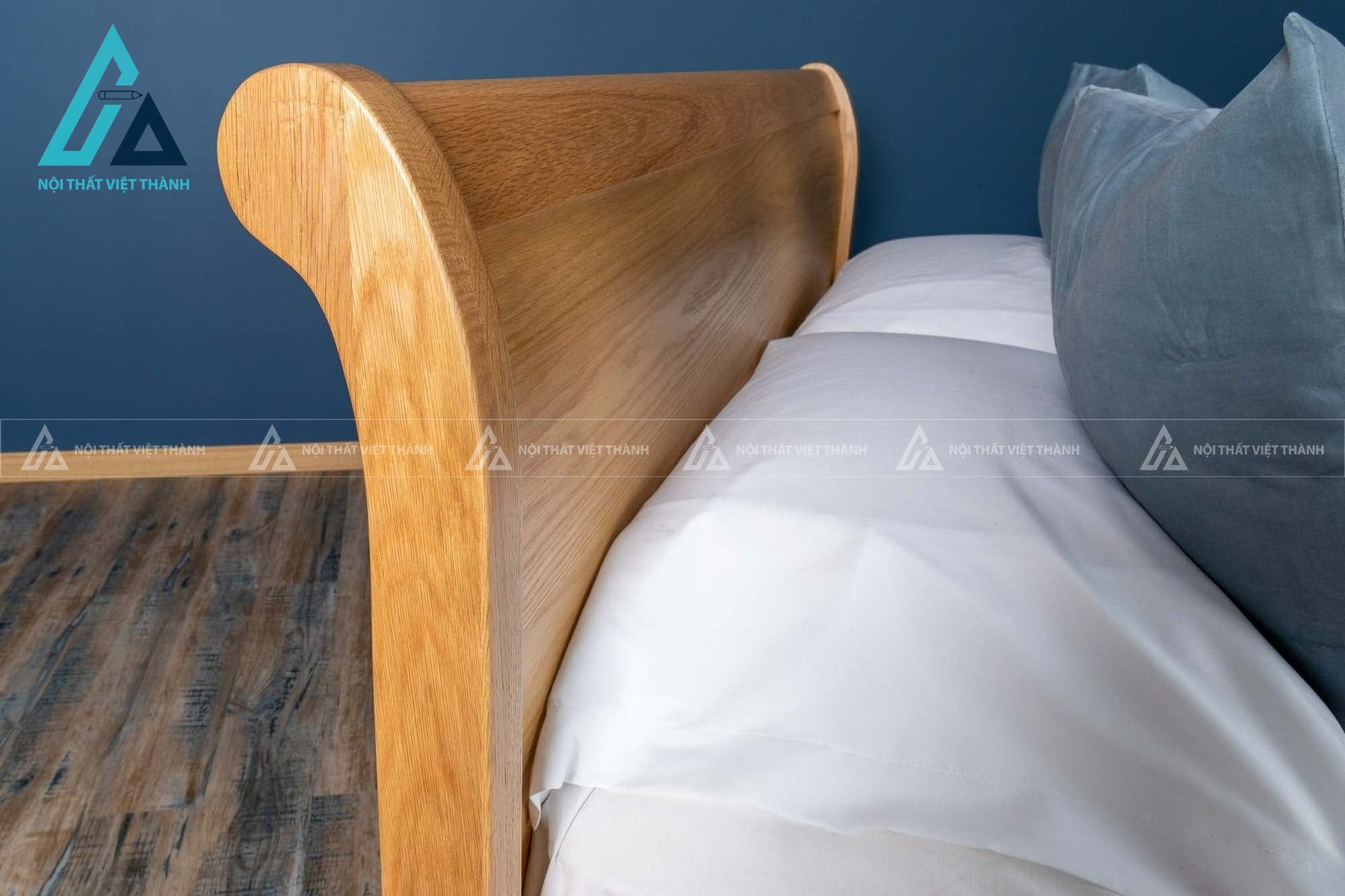 Giường ngủ gỗ sồi tự nhiên cao cấp có ngăn kéo lưu trữ tiện lợi 4