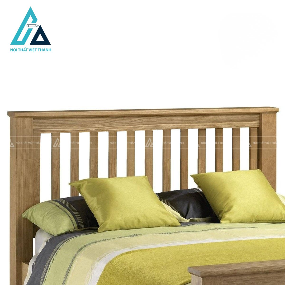 Giường ngủ gỗ sồi tự nhiên chân cao phong cách sang trọng 1