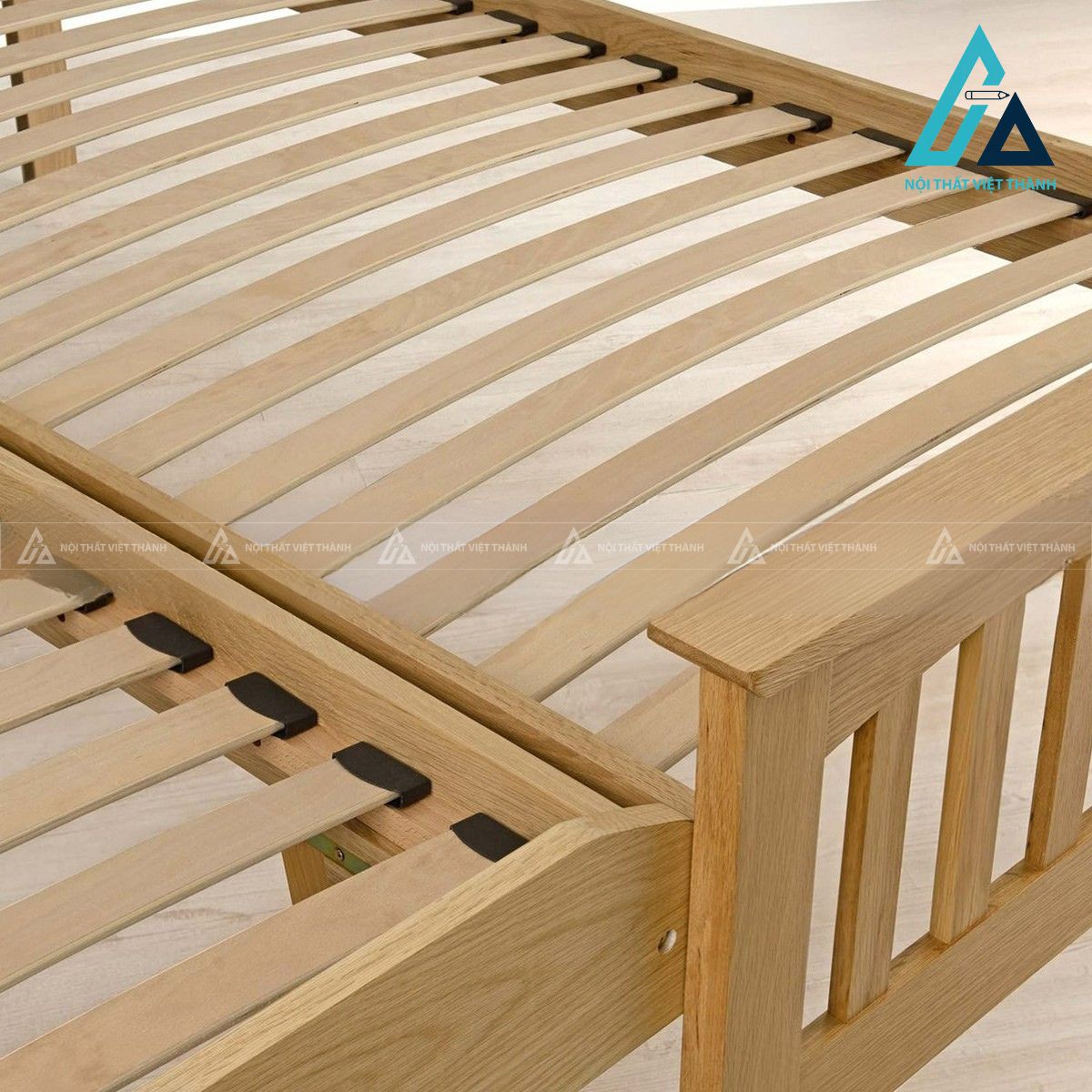 Giường ngủ gỗ sồi tự nhiên tích hợp giường phụ tiện lợi 4