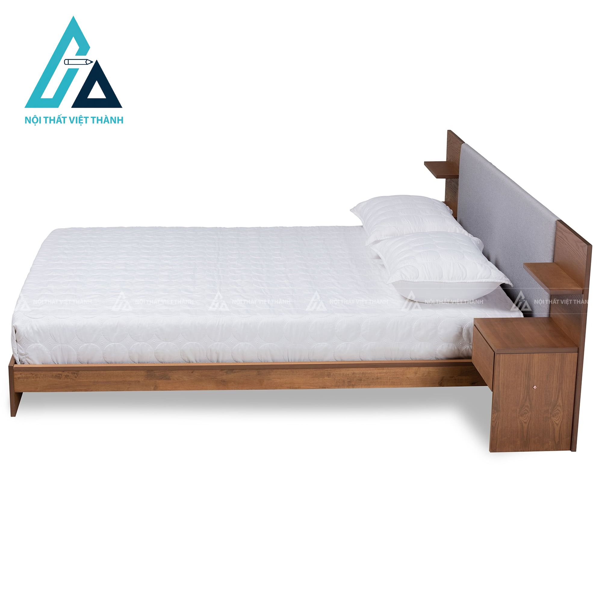 Giường ngủ MDF bọc nệm đầu giường tích hợp ngăn kéo tiện nghi hiện đại 4