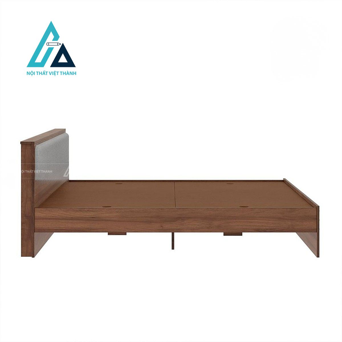 Giường ngủ MDF bọc nệm đầu giường vân gỗ hiện đại 1