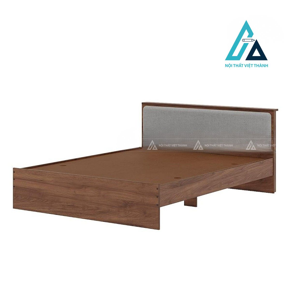 Giường ngủ MDF bọc nệm đầu giường vân gỗ hiện đại 2