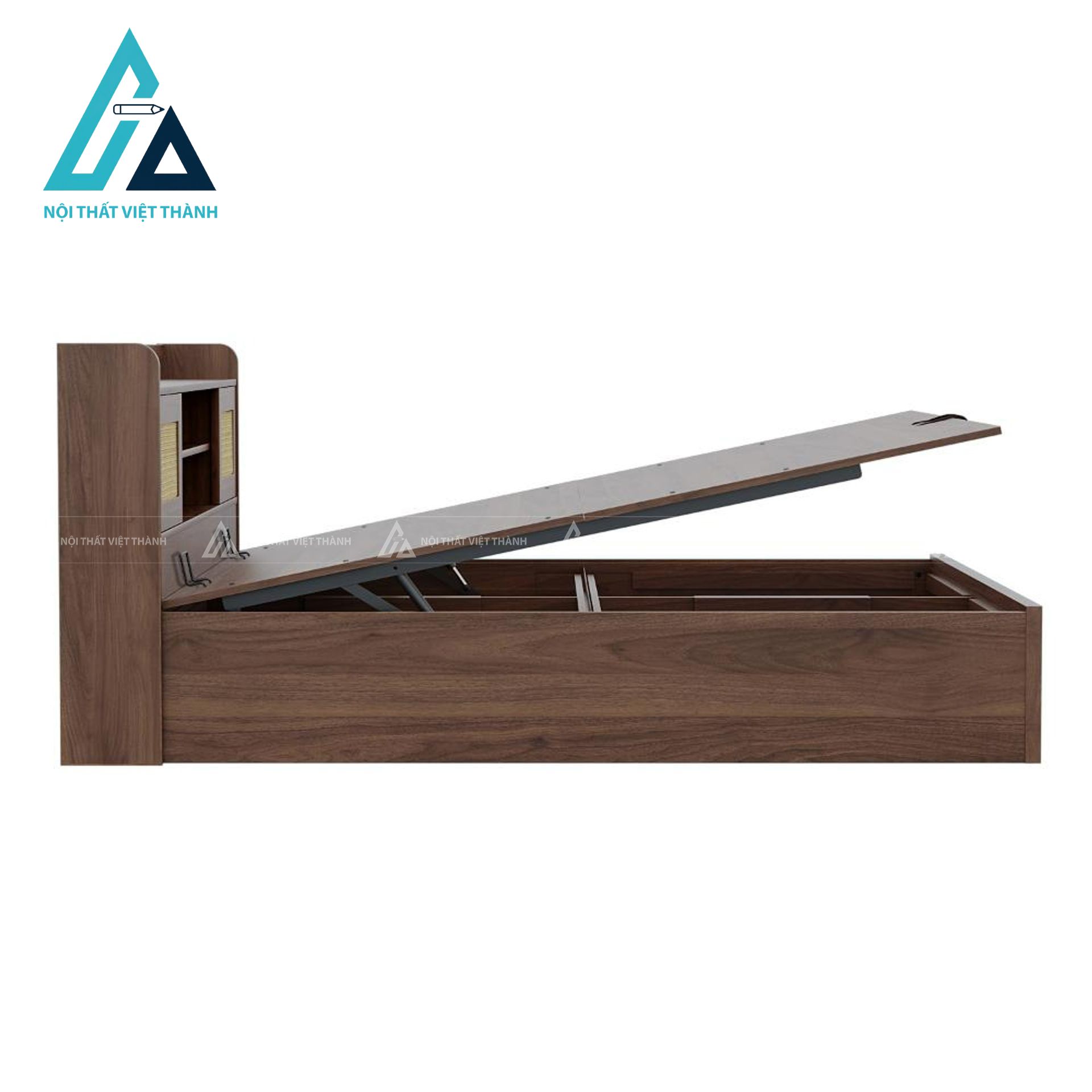 Giường ngủ MDF cao cấp có ngăn chứa cơ nâng thiết kế hiện đại sang trọng 4
