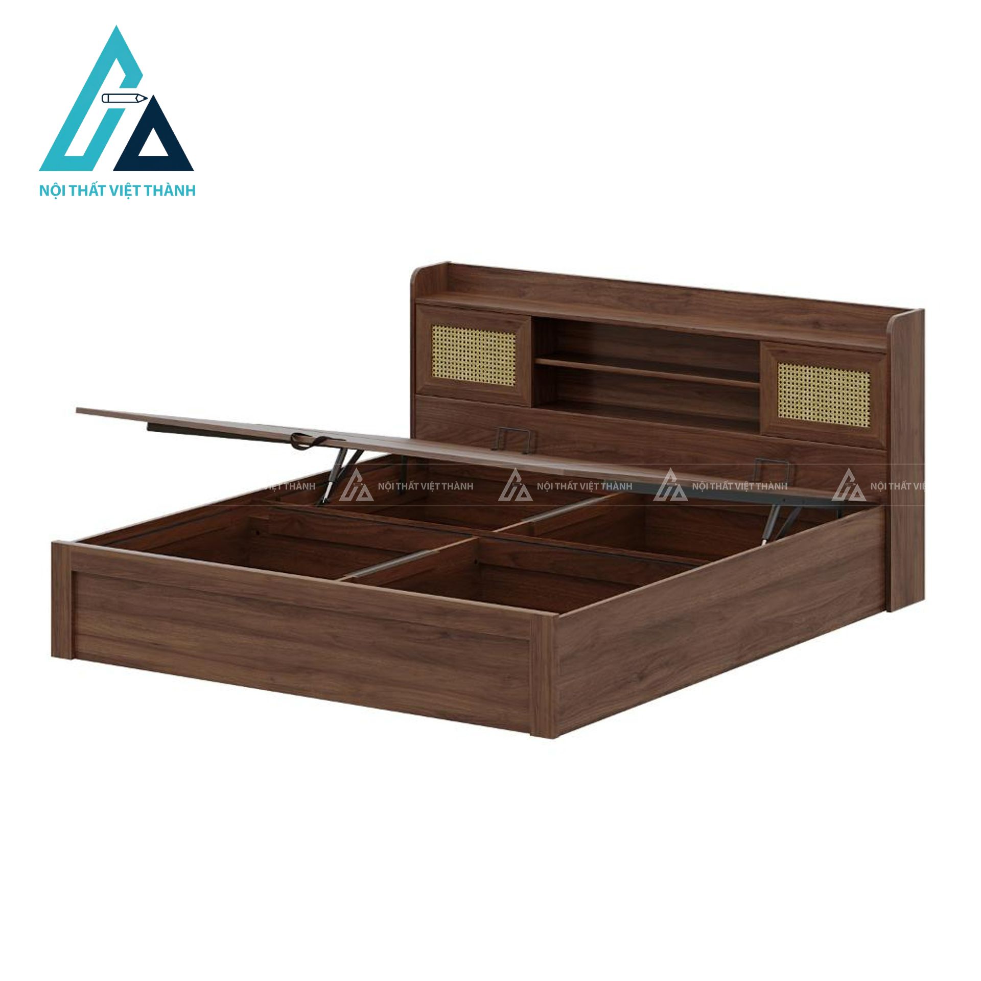 Giường ngủ MDF cao cấp có ngăn chứa cơ nâng thiết kế hiện đại sang trọng 6