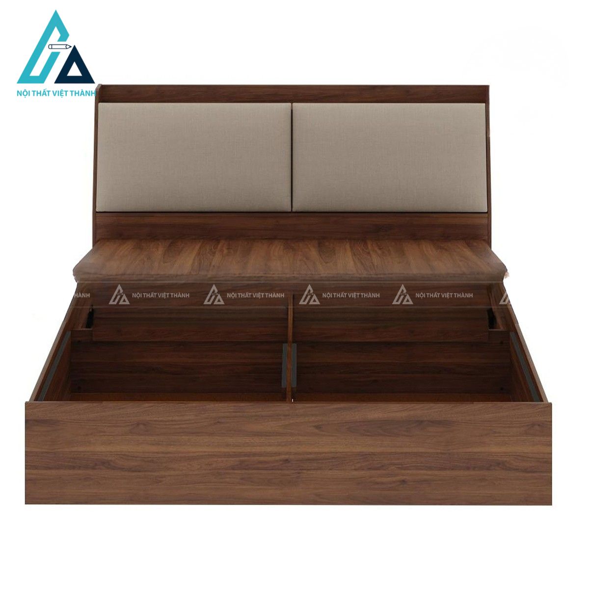 Giường ngủ MDF có hộc lưu trữ vân gỗ hiện đại tiết kiệm không gian 3