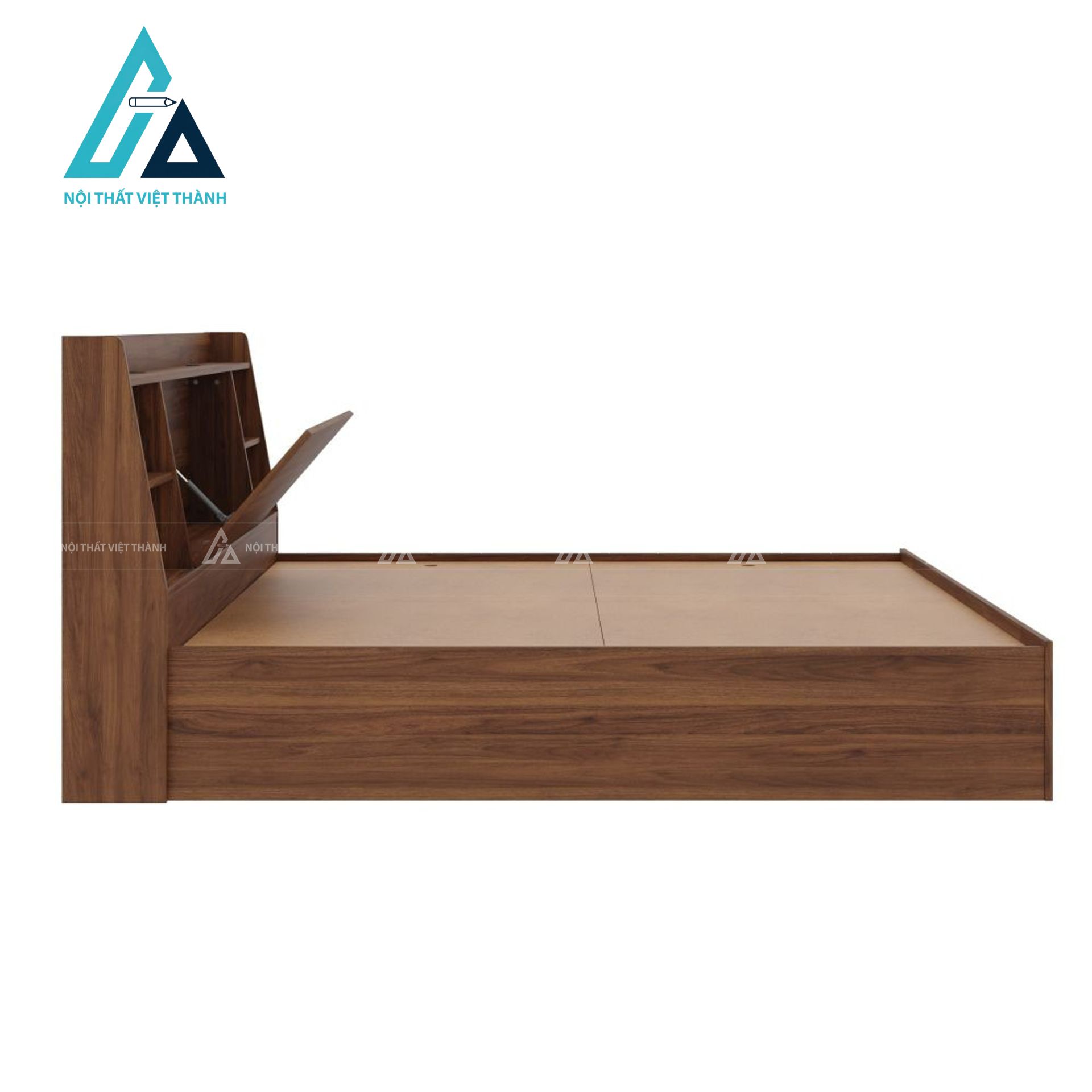 Giường ngủ MDF có ngăn kéo chứa đồ thiết kế hiện đại vân gỗ tiện nghi 1